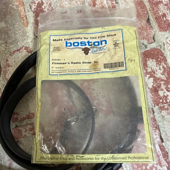 Boston Leather Firemans Radio Strap Plain Black 6543XL-1 - Picture 5 of 5